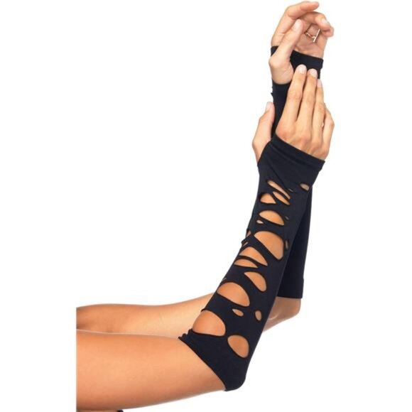 Distressed Glove Arm Warmers Costume Accessory, O/S, Black - Picture 1 of 2